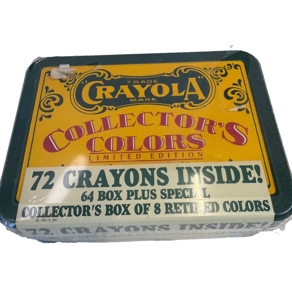 New Sealed Vtg 1991 Crayola Tin Collectors Colors Limited Edition 72 CRAYONS